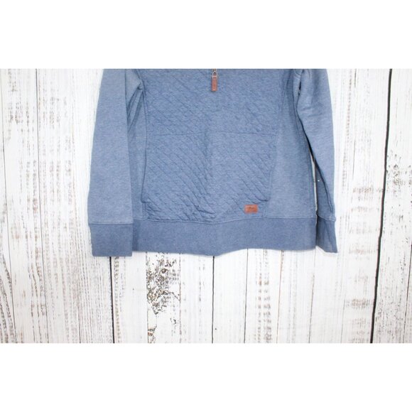 LL Bean Quilted Quarter Zip Pullover Sweater Larkspur Size M Pet - Picture 5 of 14